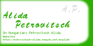 alida petrovitsch business card